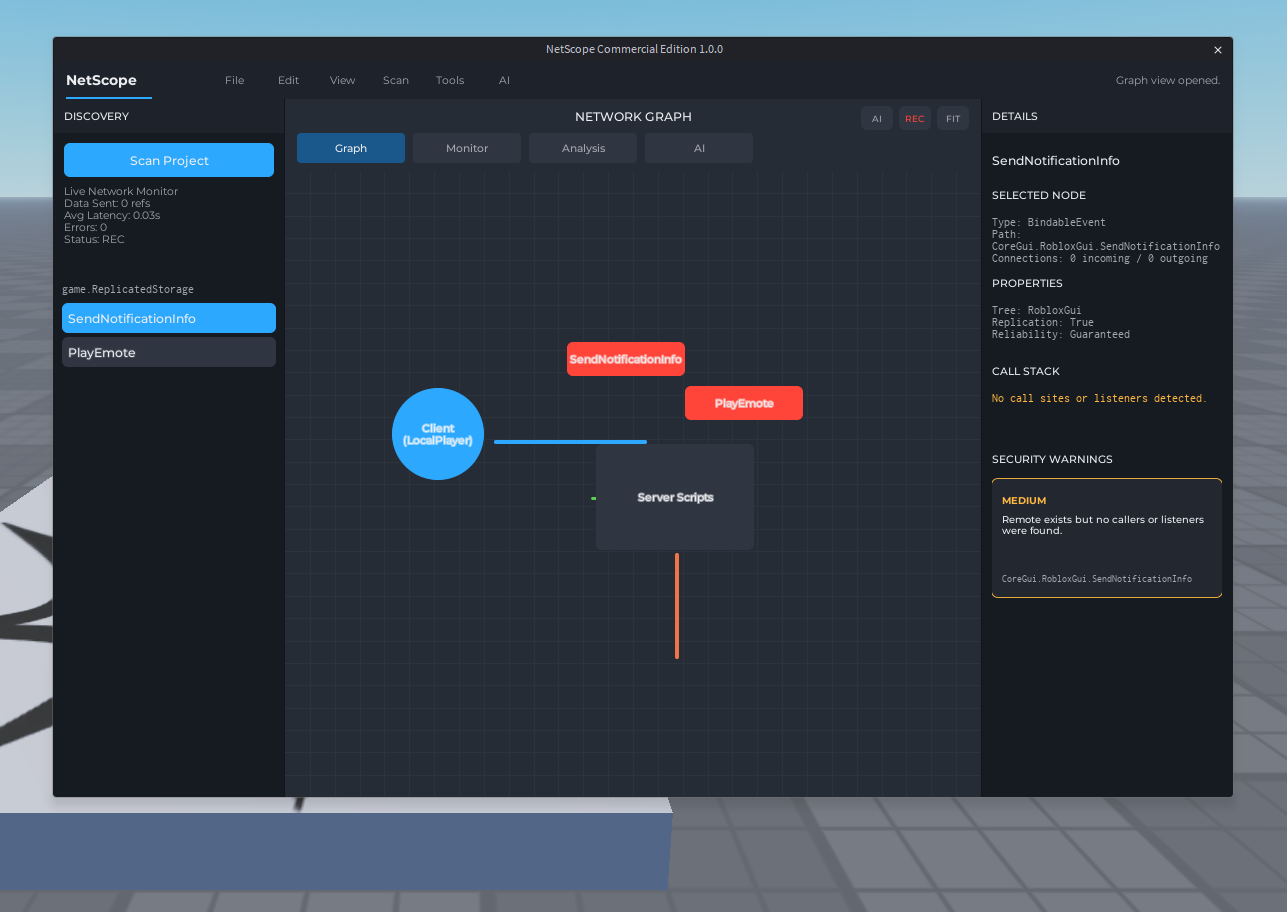 NetScope security scanner view
